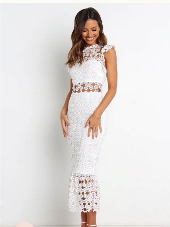 Petal & Pup Dresses & Skirts - Petal & Pup White Lace Midi Dress